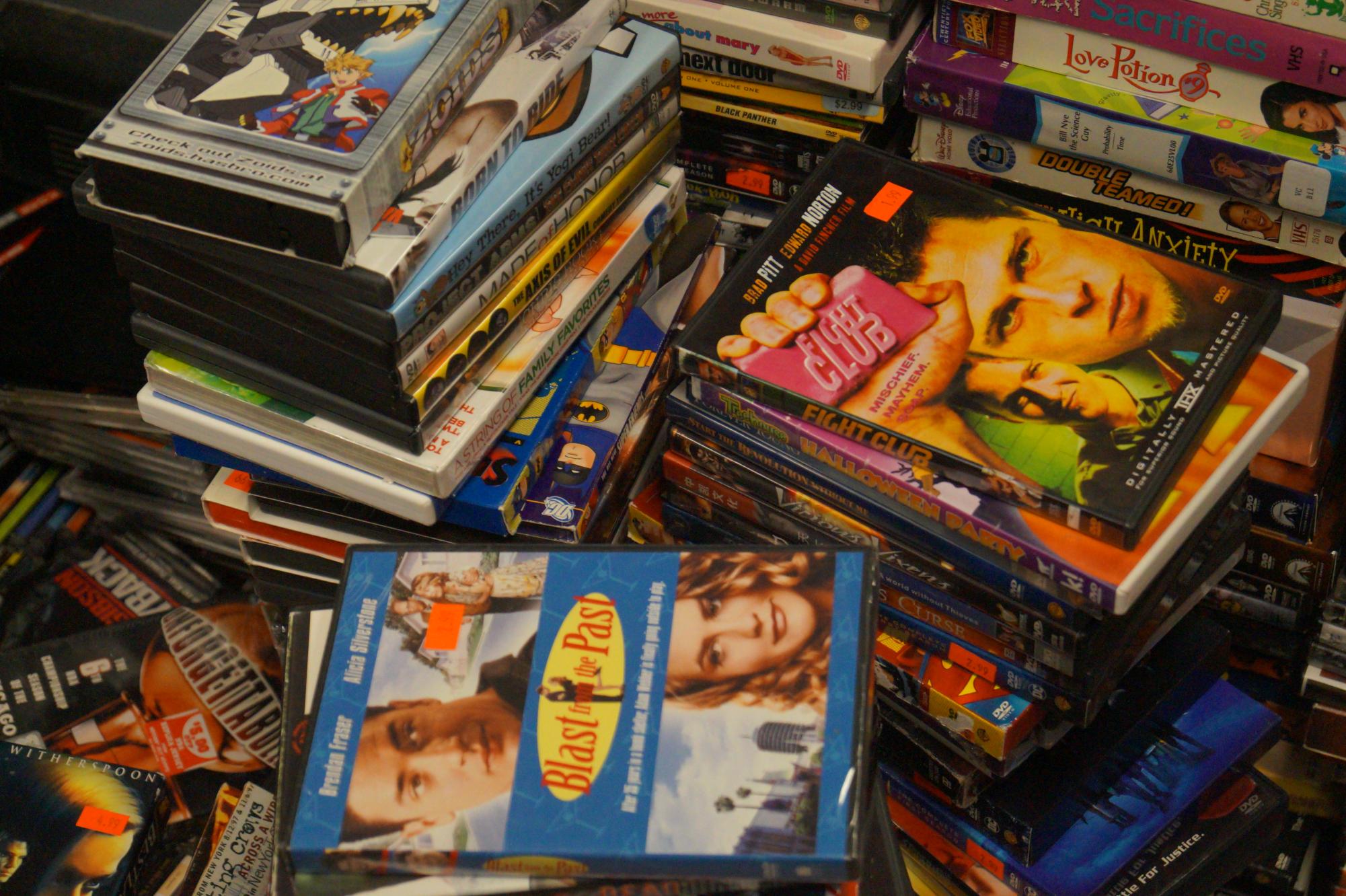 A stack of films at Vintage Heaven